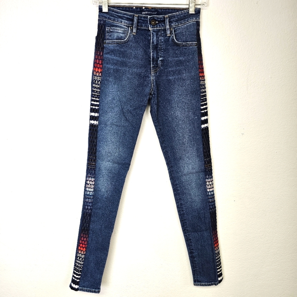 Levi's 721 Jeans 25x30 Skinny Embellished Highrise Boho Hippie Cottagecore